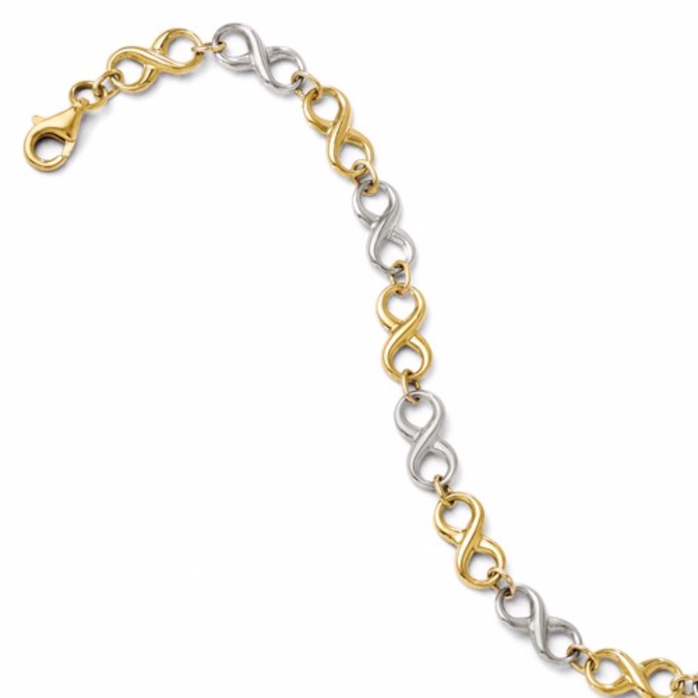 14K Two-Tone Infinity Bracelet